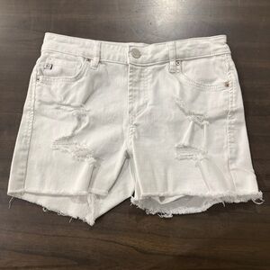 Dear John White Distressed Jean Shorts